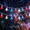 4th of July Decorations - 100 LED Red White and Blue Star Lights Plug in Star String Lights, for Memorial Day Independence Day Decor & Patriotic Decorations for Home Party Yard
